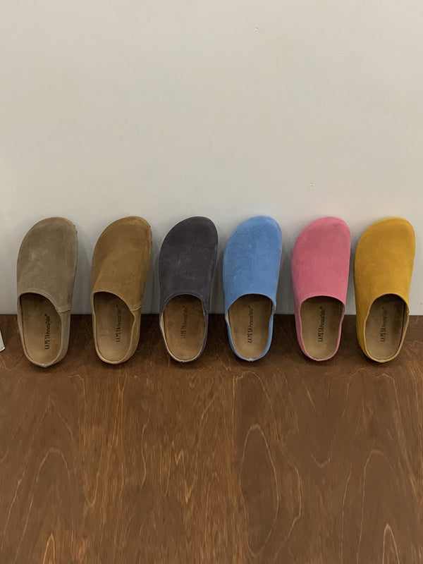 Round-Toe Split-Joint Slippers&Mules Flat Shoes