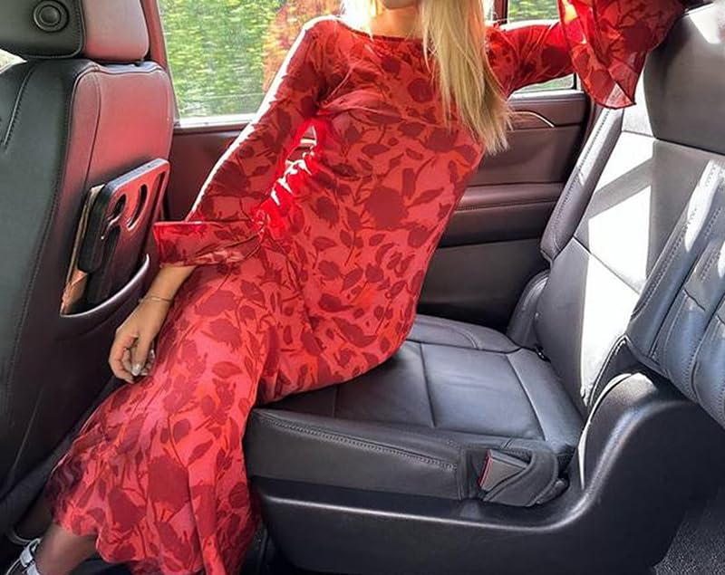 Y2K Vintage Round Collar Slim Floral Dress