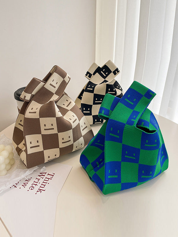 Urban Checkerboard Plaid Color-Block Bags Accessories Handbags