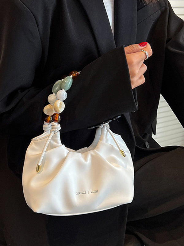 Beaded Pleated Split-Joint Handbags Shoulder Bags
