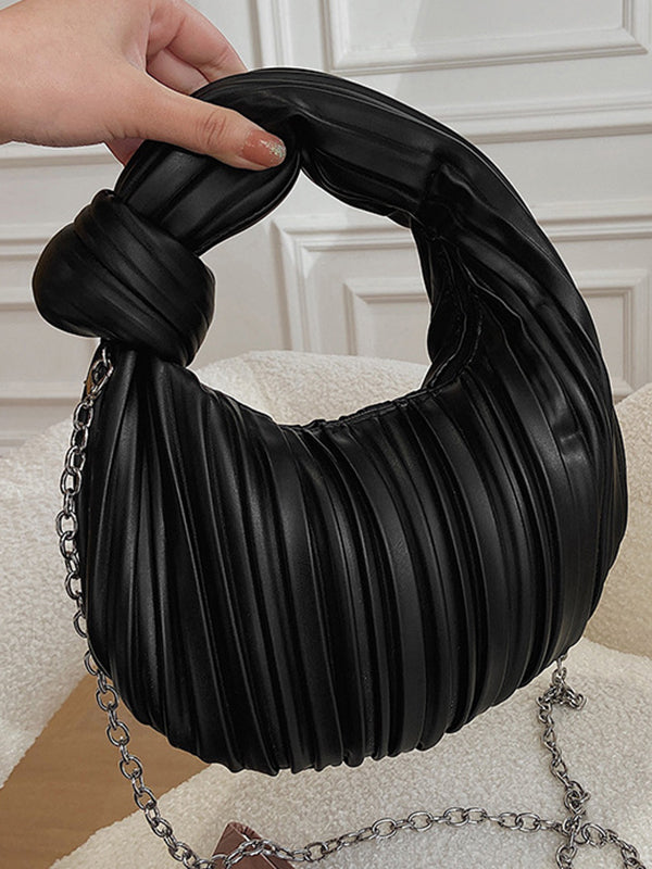 Pleated Split-Joint Zipper Shoulder Bags Handbags Bags Accessories