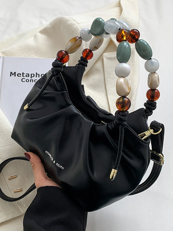 Beaded Pleated Split-Joint Handbags Shoulder Bags