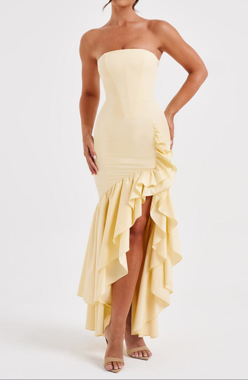 Ana Sofía Maxi Dress - Lemon