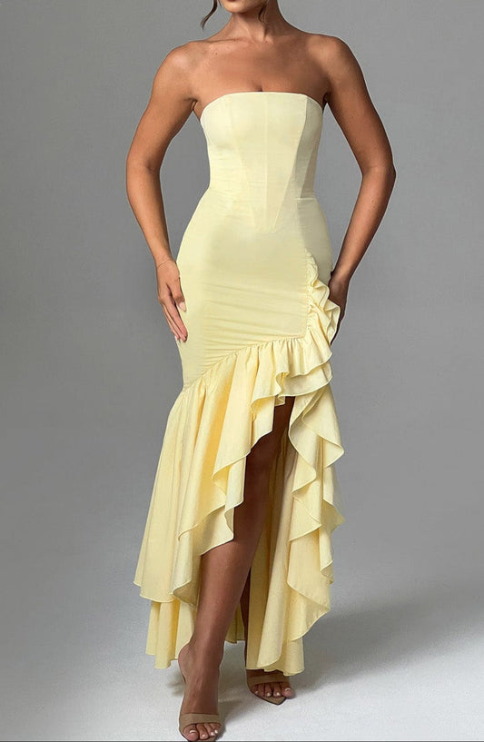 Ana Sofía Maxi Dress - Lemon