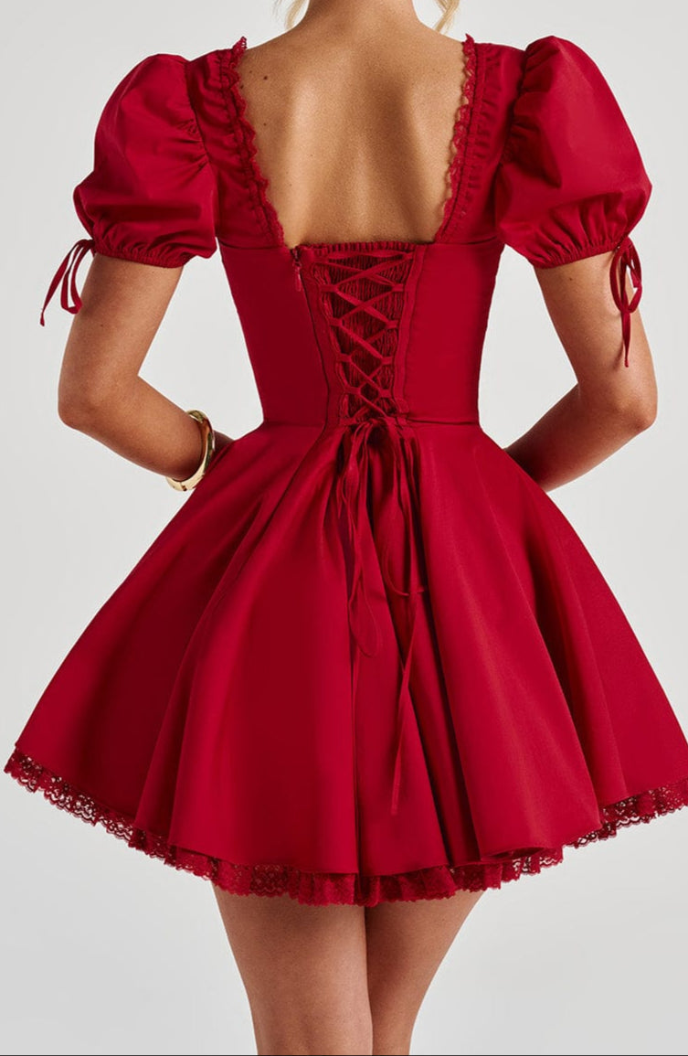 Vallea Mini Dress - Red