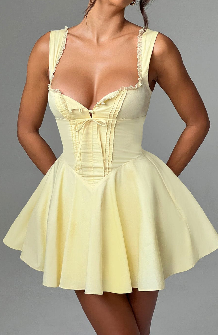 Emily Mini Dress-Lemon