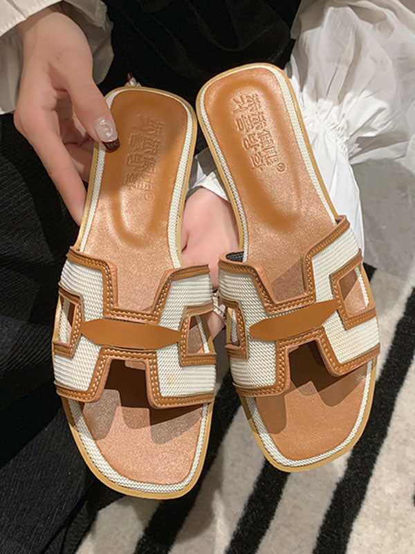 Hollow Open Toe Split-Joint Slippers Sandals