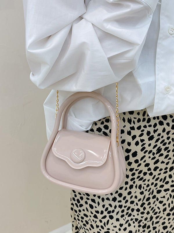 Chains Solid Color Satchels Crossbody Bags