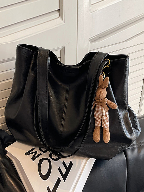 Solid Color Zipper Tote Bags Handbags