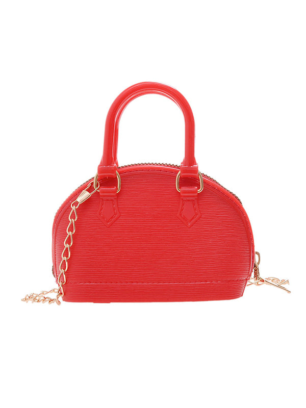 Chains Geometric Zipper Satchels Crossbody Bags