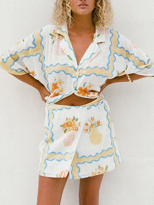 Irregular Printed Skirt Sets