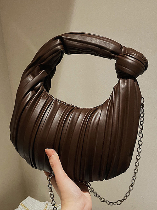 Pleated Split-Joint Zipper Shoulder Bags Handbags Bags Accessories