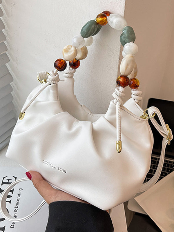 Beaded Pleated Split-Joint Handbags Shoulder Bags