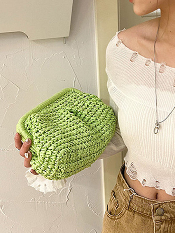 Chains Solid Color Satchels Crossbody Bags