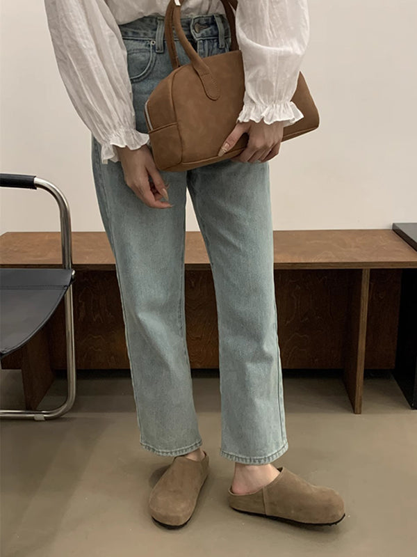 Round-Toe Split-Joint Slippers&Mules Flat Shoes