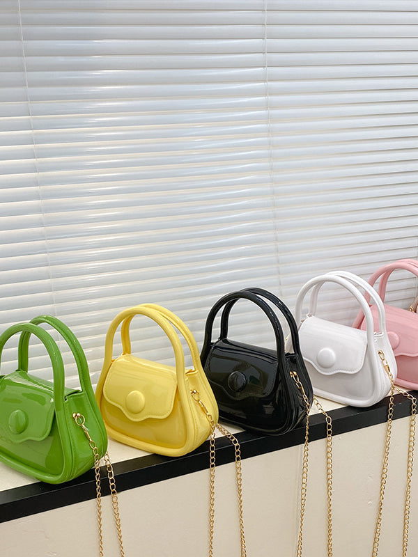 Chains Solid Color Satchels Crossbody Bags