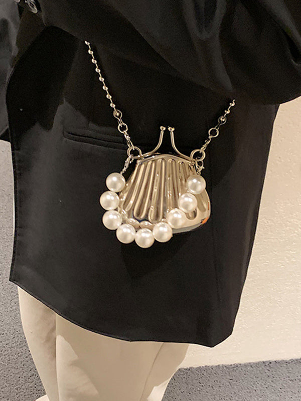 Beaded Shiny Shell-Shaped Crossbody Bags Bags Accessories