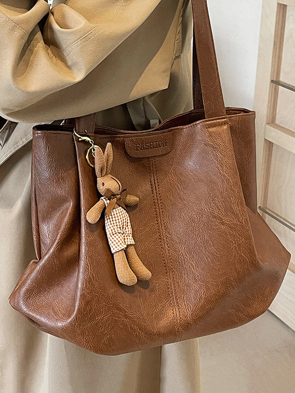 Solid Color Zipper Tote Bags Handbags