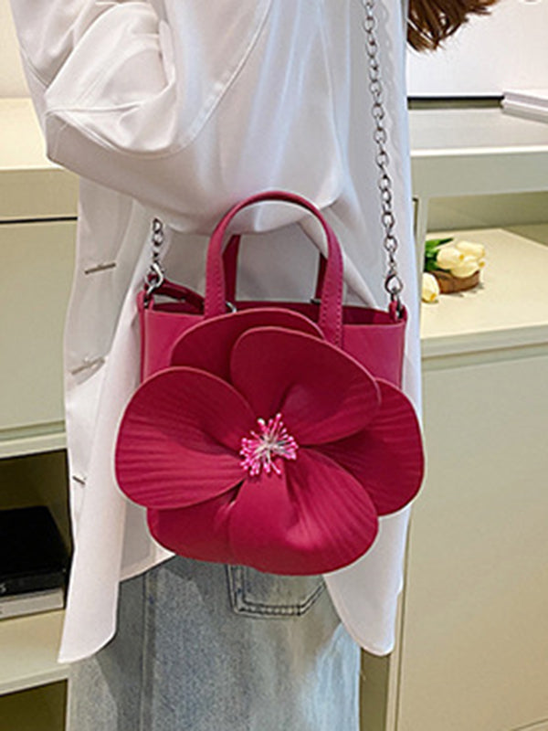 Flower Shape Pleated Split-Joint Tote Bags Handbags Crossbody Bags Bags