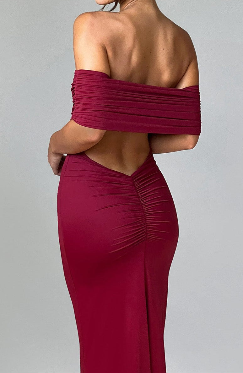 Mariella Maxi Dress - Burgundy