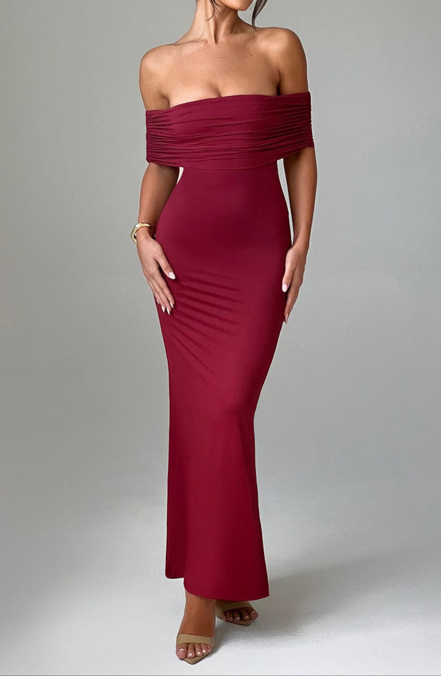 Mariella Maxi Dress - Burgundy