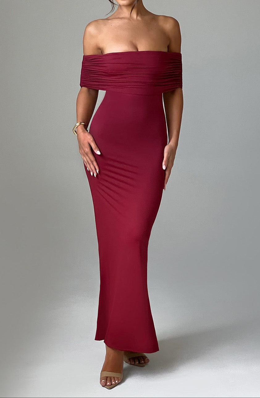Mariella Maxi Dress - Burgundy