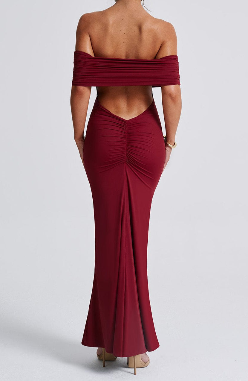 Mariella Maxi Dress - Burgundy