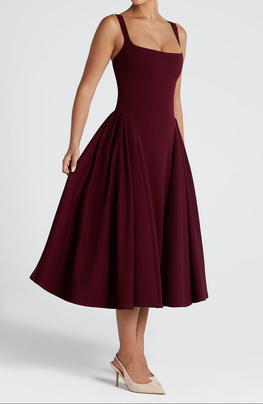 Claudia Midi Dress - Cherry Lacquer