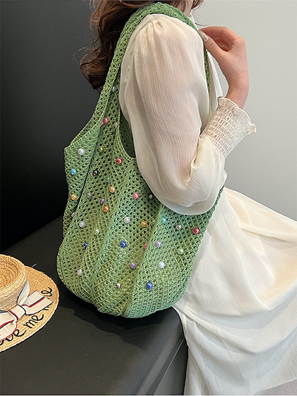 Beads Hollow Woven Handbag Bags Accessories