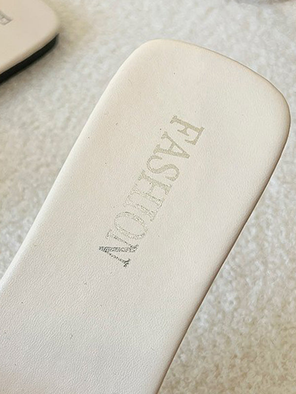 Chains Open Toe Split-Joint Square-Toe Slippers