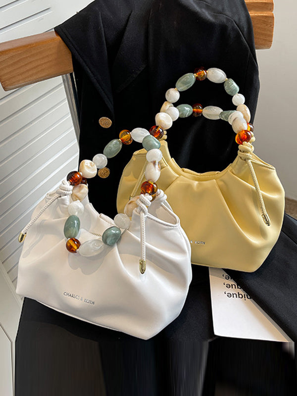 Beaded Pleated Split-Joint Handbags Shoulder Bags