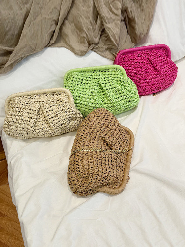 Chains Solid Color Satchels Crossbody Bags