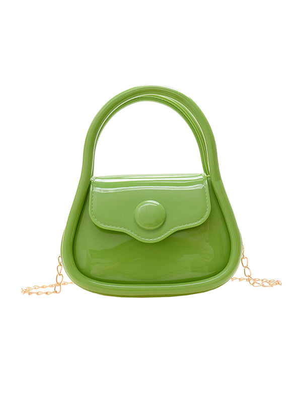 Chains Solid Color Satchels Crossbody Bags