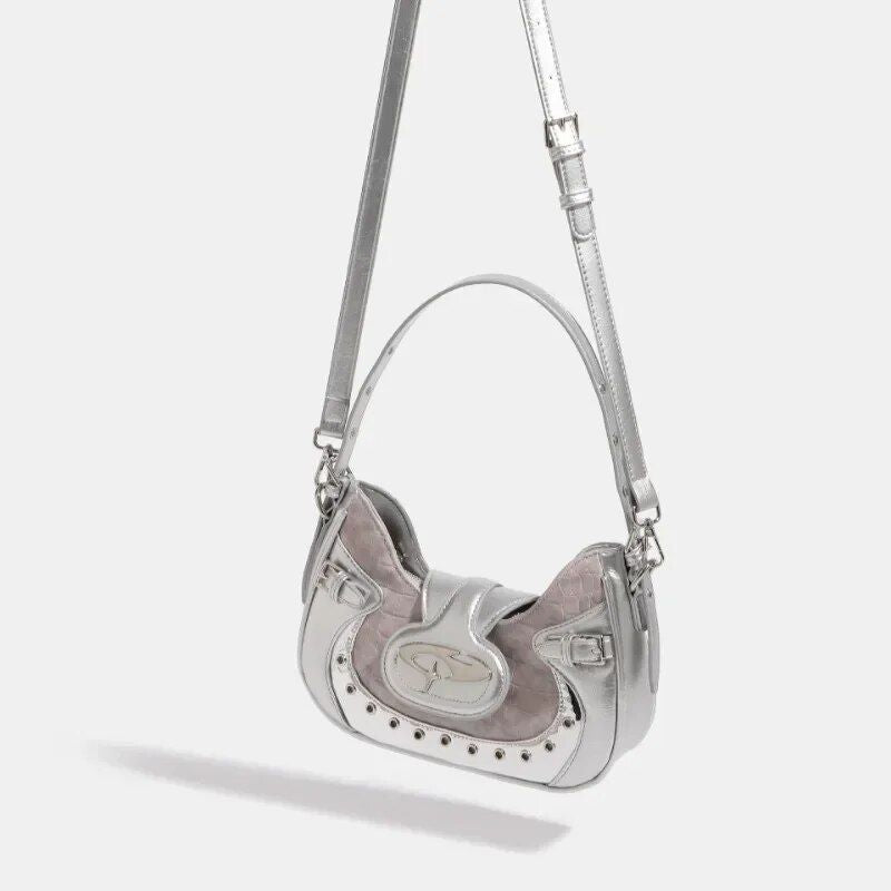 Gothic Silver Patchwork Harajuku Fashion Handbag