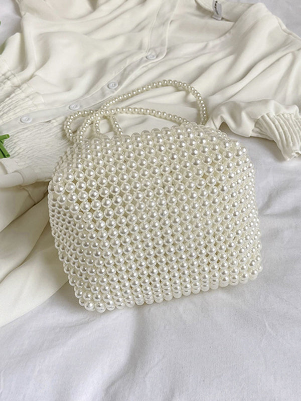 Beaded Solid Color Shoulder Bags Handbags Bags Accessories Bags