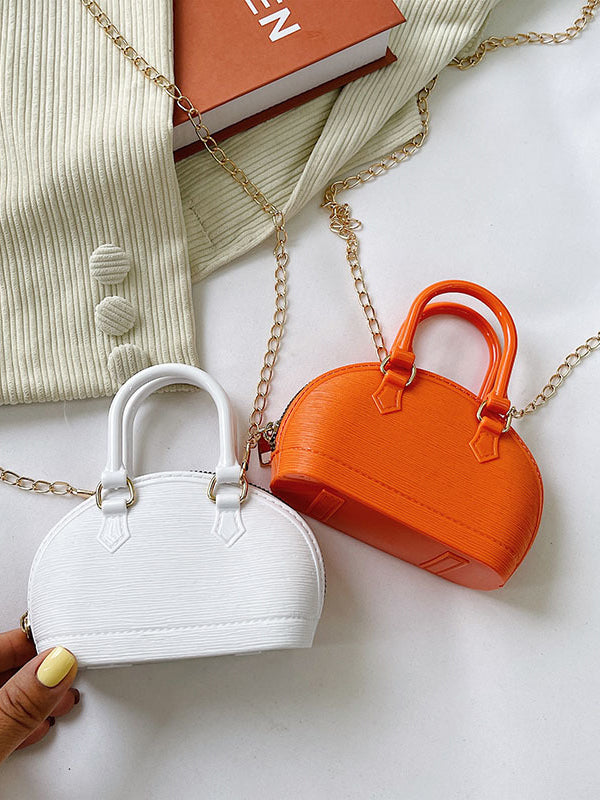 Chains Geometric Zipper Satchels Crossbody Bags