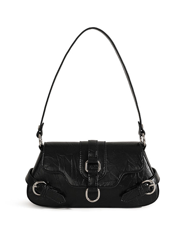 Belt Buckle Geometric Shiny Split-Joint Shoulder Bags Handbags Bags