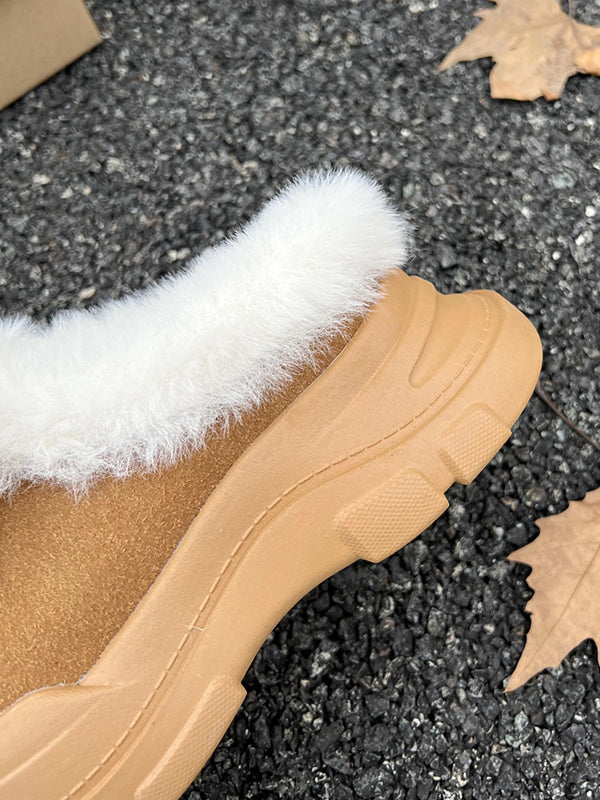 Bowknot Round-Toe Split-Joint Slippers&Mules Platform Shoes