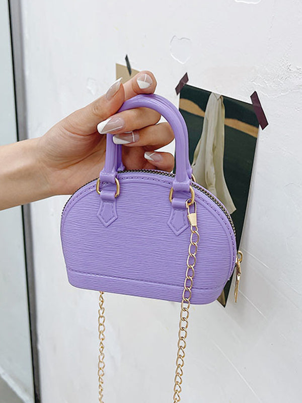 Chains Geometric Zipper Satchels Crossbody Bags