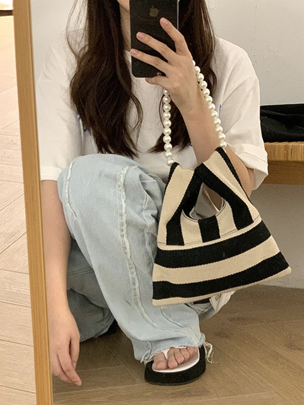 Beaded Contrast Color Split-Joint Striped Evening Bags & Clutches Crossbody Bags Bags Accessories Bags