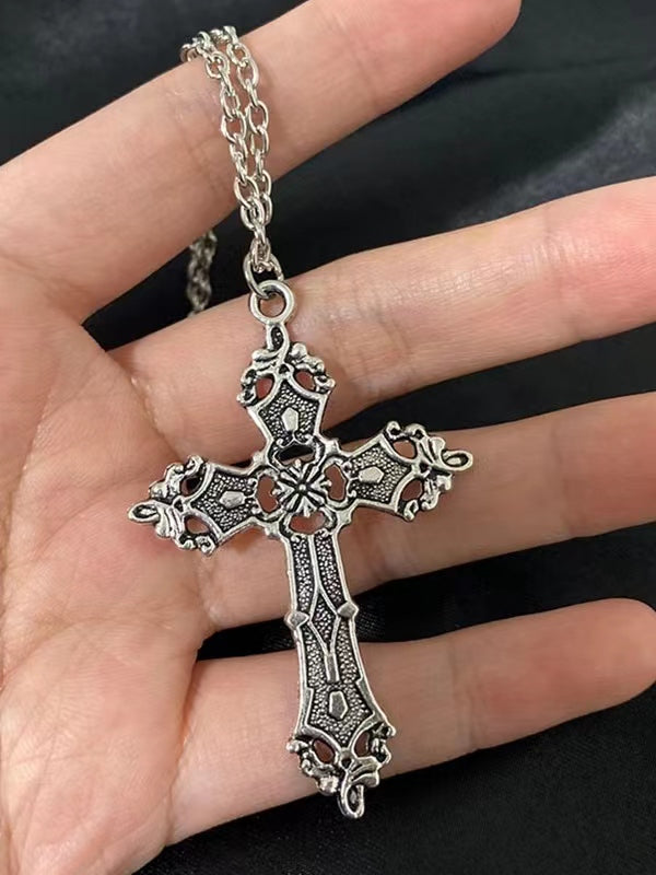Vintage Punk Baroque Cross Necklace