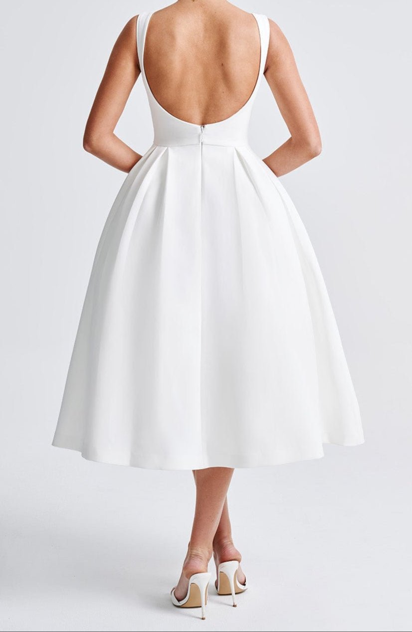 Alejandra Midi Dress-Ivory