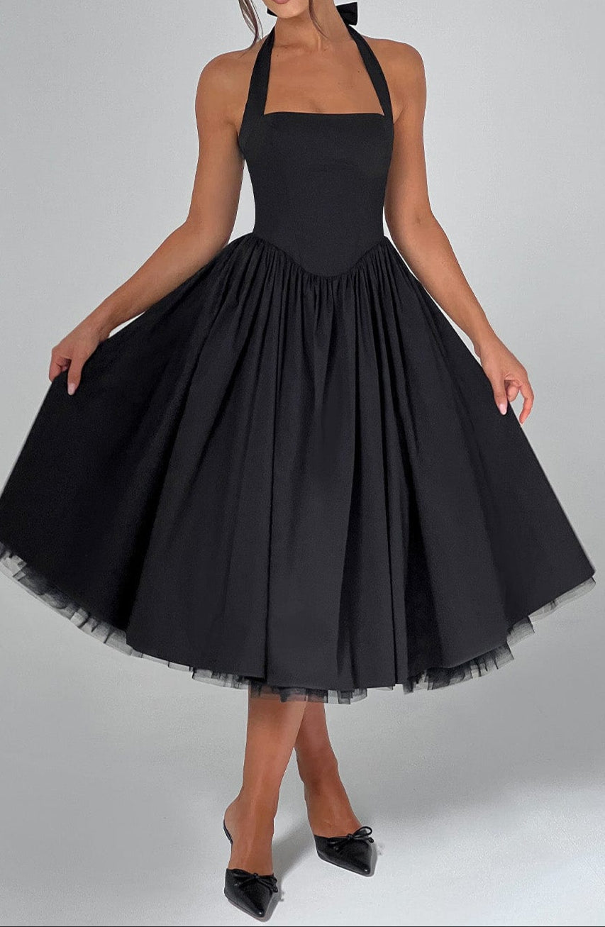 Nicole Midi Dress - Black