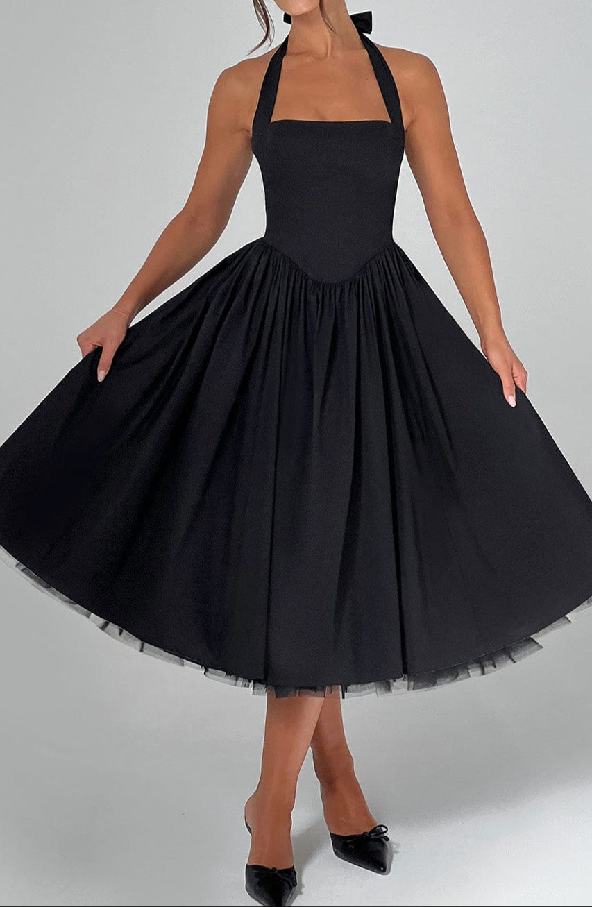 Nicole Midi Dress - Black