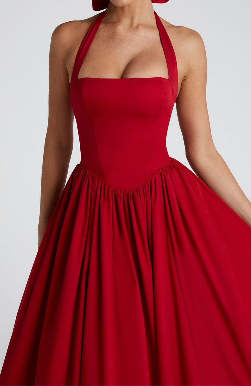 Triana Midi Dress - Red