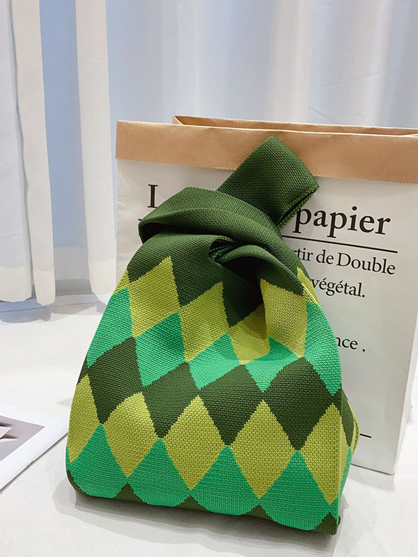 Urban Rhombic Contrast Color Bags Accessories Handbags