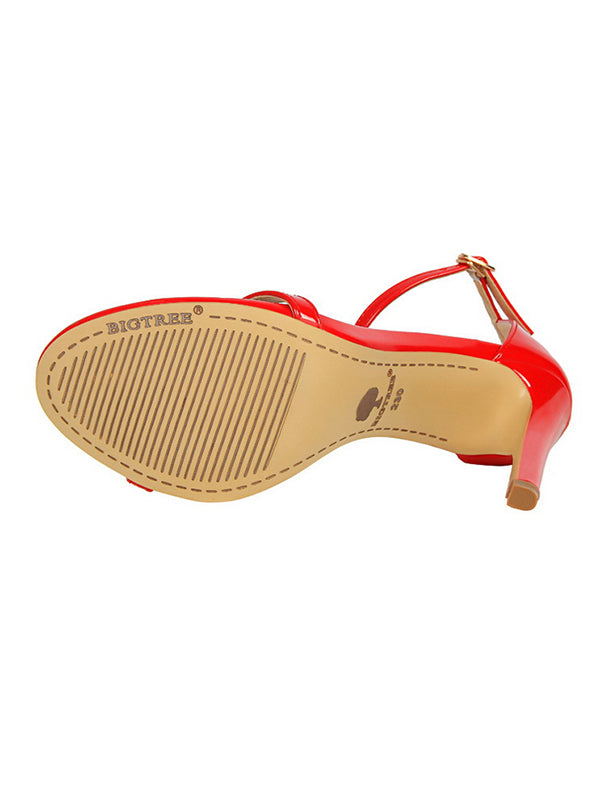 Hollow Open Toe Split-Joint Sandals Pumps