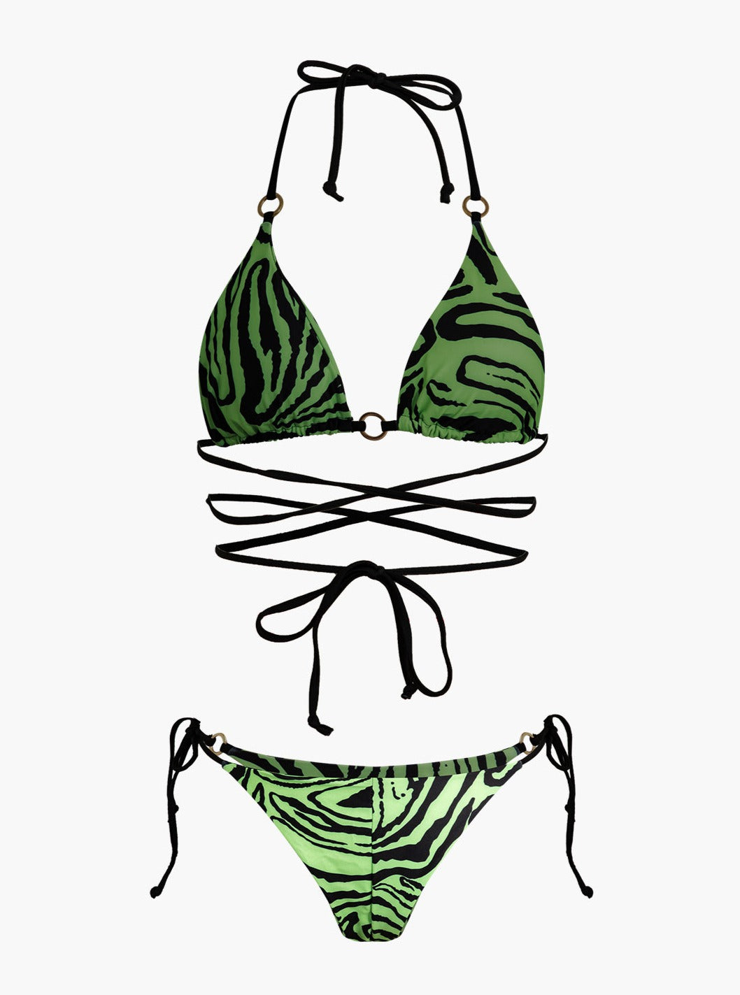 Zebra Print Halter Bikini Set