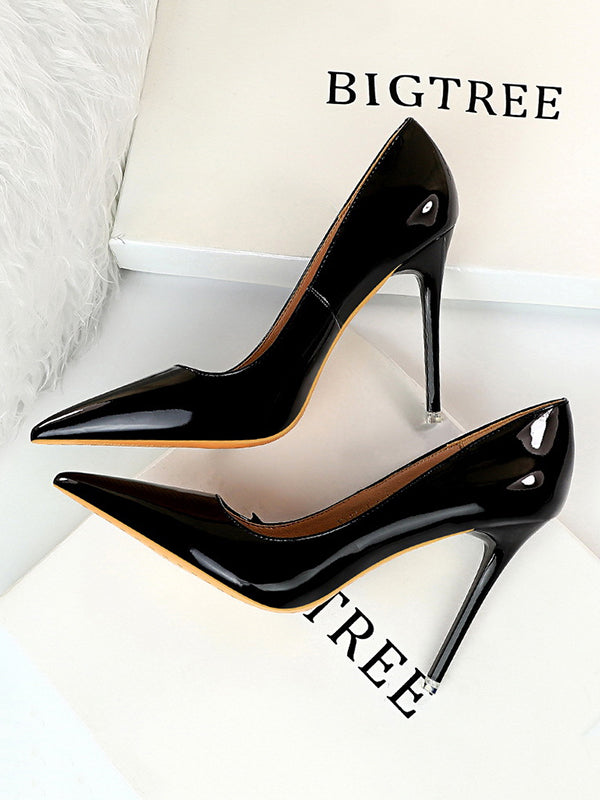 Solid Color Split-Joint Scarpin Salto