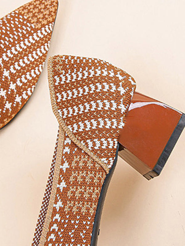 Houndstooth Pointed-Toe Pumps Shoes